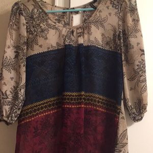 Sheer multicolored top